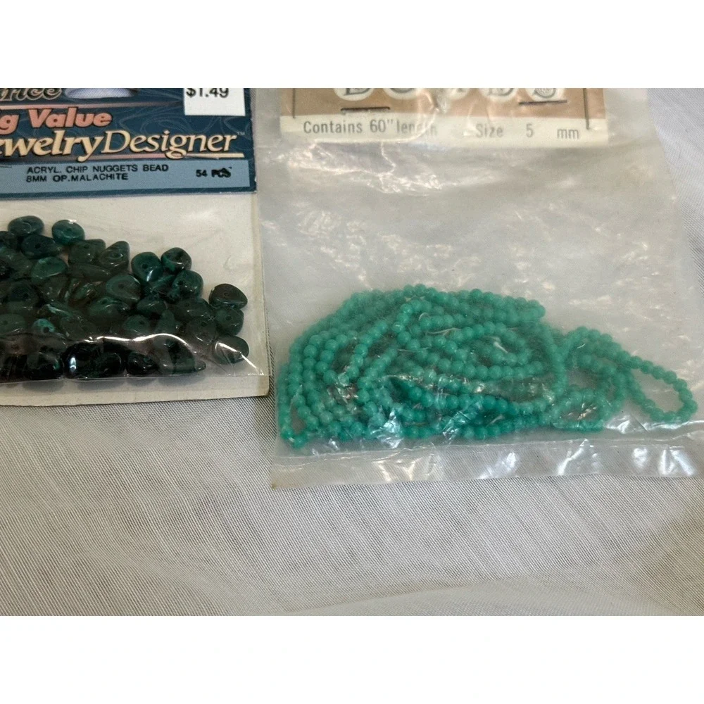 New + VTG Lot of 5 Items Jewelry Making Glass Beads Metal Acrylic